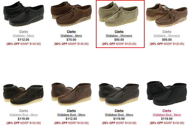 Clarks Wallabee Shoes and Boots Deals